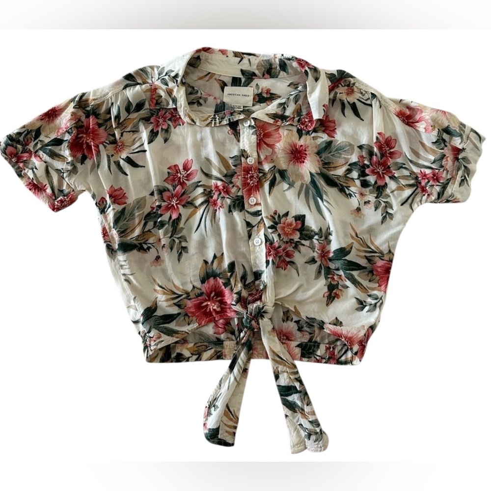 American Eagle cropped flowy tee (XS)